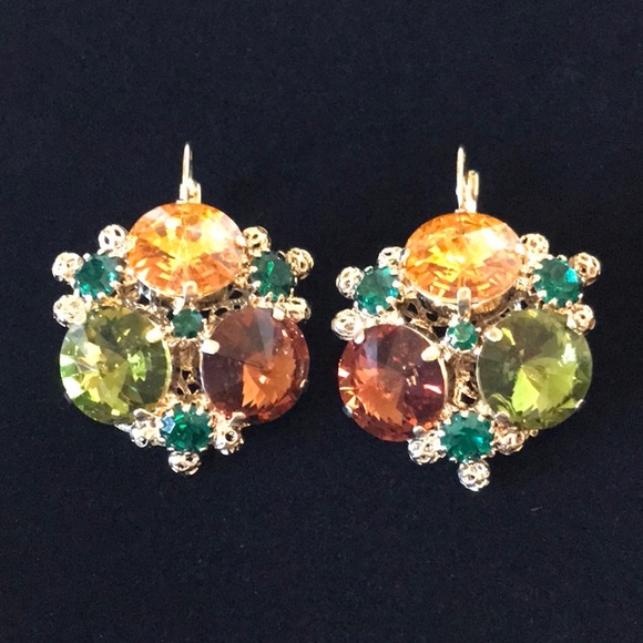Italian Swarovski Crystal Earrings - Picture 1 of 3